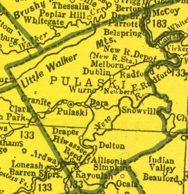 pul1920map.jpg
This is a 1920 map of Pulaski County which shows the physical relationship of the various communities.
