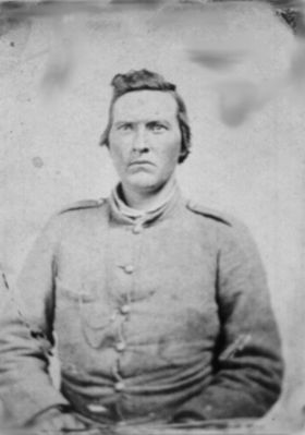 Reedy, Riley
Riley Reedy from the Rugby section of Grayson County is shown here in his Civil War uniform.  He served in Company C, 63rd Virginia Infantry.  Courtesy of David Reedy, Schurz, Nevada.
