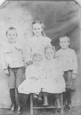 scan0001.jpg
Byrl, Wade, Annie, Sissie (not to sure about the spelling of her name) and my grand-mother Virginia Vannoy.  This image was created circa 1910.  Courtesy of Steve J. Billings [email]sjbillings@earthlink.net[/email]
