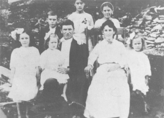 strugillje.jpg
This photo was taken in 1914 at Wolf Knob, Grayson county, virginia.  Back row, William Sturgill, Lanta Sturgill, Emaline Sturgill; Front row Ersa Dell Sturgill, James Estil Sturgill, holding Guida, Ella Ingram Sturgill, and Cora Sturgill.
