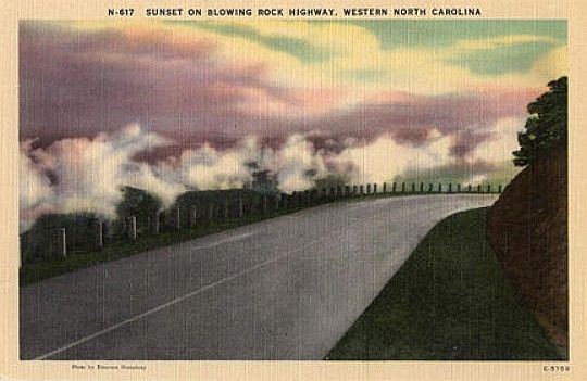 sunsetbrhiway.jpg
This 1930s era postcard shows sunset on the Blowing Rock Highway.
