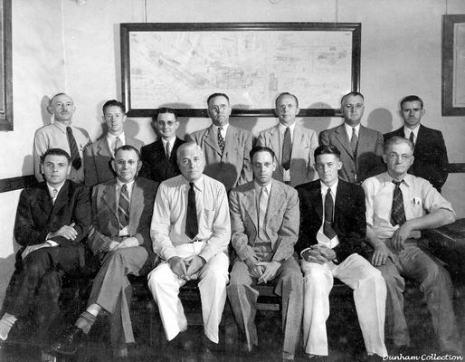 Saltville - Mathieson Superintendents June 1945
SUPERINTENDENTS OF MATHIESON CHEMICALS  /  SALTVILLE OPERATIONS  /  JUNE 1945
 
DUNHAM COLLECTION

SUPERINTENDENTS OF MATHIESON CHEMICALS  /  SALTVILLE OPERATIONS  /  JUNE 1945 
 
STANDING FROM LEFT - CLINT RAPP,  GEORGE COMER,  CHARLIE MYERS,  V. T. RECTOR,  FULTON McKEE,  J. Q. PEEPLES,  HARRY DUNHAM' 'SITTING - BOB AEBERSOLD,  J. J. BOOTH,  R. B. WORTHY,  ROBERT POLSTRA,  WYNDHAM McCREADY,  HENRY TAYLOR

Courtesy of Don Smith[email]dsmith1-43@comcast.net[/email]
