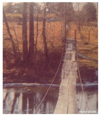 swingingbridge2.jpg
This is a 1976 swinging bridge across Reed Creek near the Wytheville Water Treatment Plant on Rt 21.  Courtesy of Steve Grubb [email]steppen_dawg@yahoo.com[/email]

