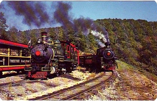 tweetsie.jpg
Theme park near Blowing Rock using the old East Tennessee and Western North Carolina railroad equipment.  The ET&WNC is locally known as the "Eat Taters and Wear No Clothes Railroad"
