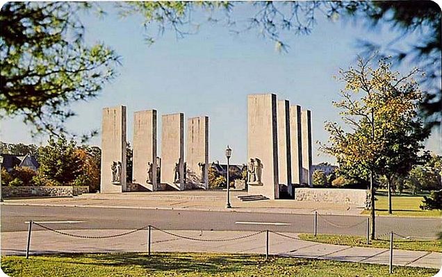 Blacksburg - War Memorial
This 1960s postcard shows the War Memorial on the Virginia Tech campus.
