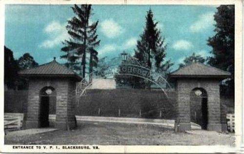 Blacksburg - Virginia Polytechnic Institute Entrance Gate
This 1910s postcard shows the entrance gate to Virginia Polytechnic Institute in Blacksburg.
