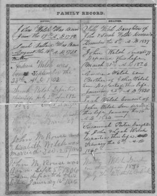 Welsh Family Record
