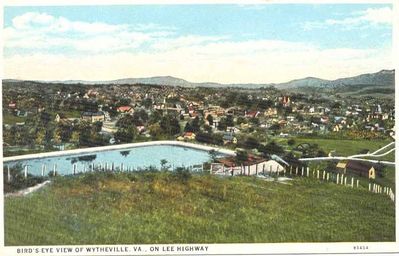 Wytheville - Bird's Eye  View
From acirca 1930 postcard.  Lee Highway was completedin this area about this same time.
