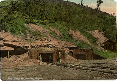 pocamine1908.jpg
This 1908 postcard shows the entry way for a mine in Pocahontas, Virginia.
