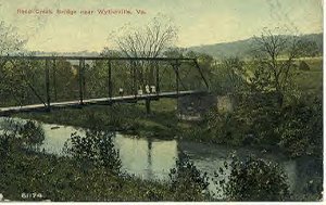 reedcreekbridge.jpg
This ca. 1914 view shows the Norfolk & Western Railroad Bridge over Reed Creek near Wytheville.
