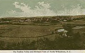 wilkesborobeye1913.jpg
This view of Wilkesboro is shown in a postally used card from 1913.
