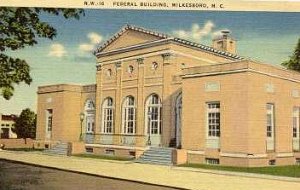 wilkesfedbgd~0.jpg
Federal Building, Wilkesboro, North Carolina.  This postcard is from the linen era, 1930-45.
