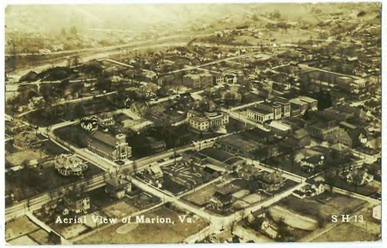 Aerial View of Marion, Virginia - 1937