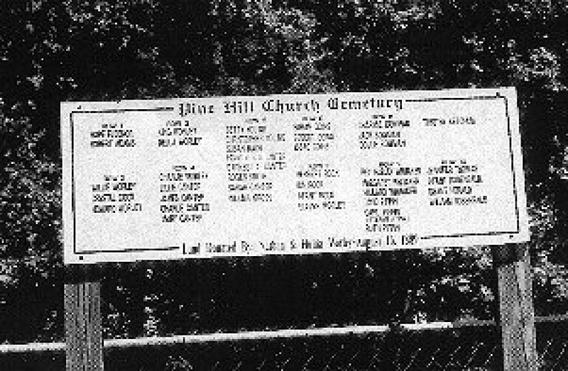 Pine Hill Church Cemetery Map